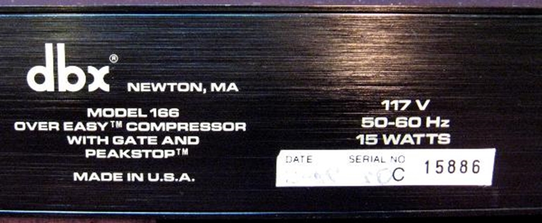 Afbeelding van DBX 166 Compressor/Limiter