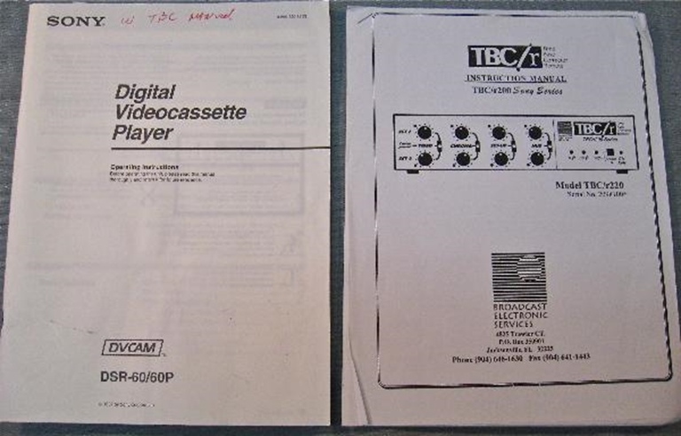 Afbeelding van Sony DSR-60/60P Operation Instructions Manual with TBC/r220 Instruction Manual