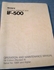 Afbeelding van Sony IF-500 Operation and Maintenance Manual 1st Edition (Revised 4)