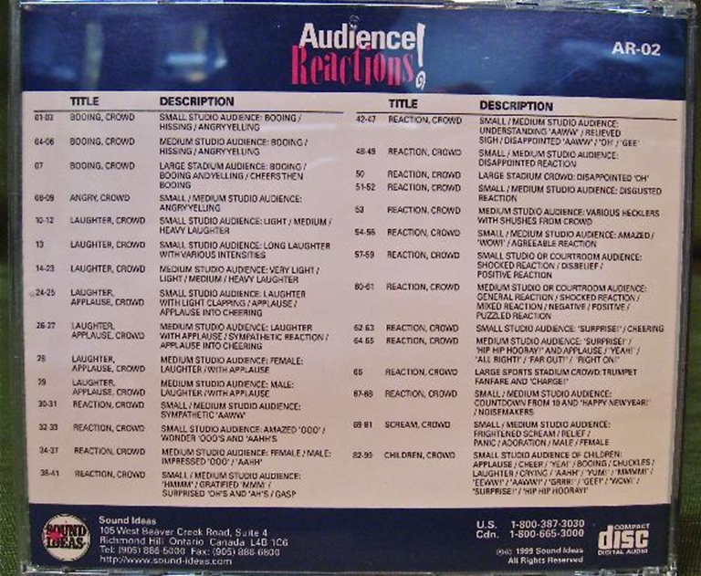 Afbeelding van Sound Ideas Sound Effects Audience Reactions 1 & 2