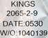 Afbeelding van Kings KC 2065-2-9 Male BNC Plugs