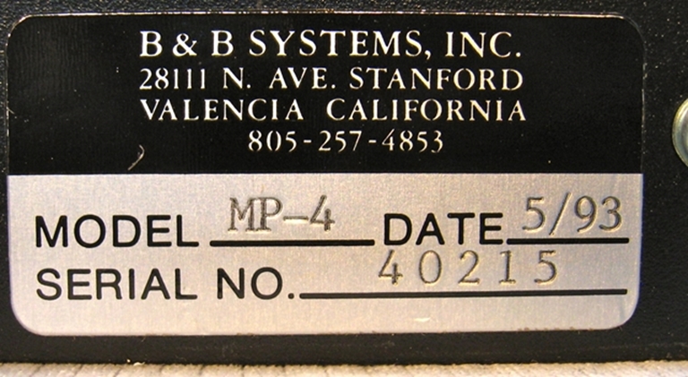 Image sur B&B Systems MP-4 Record Meter assembly: sn40215