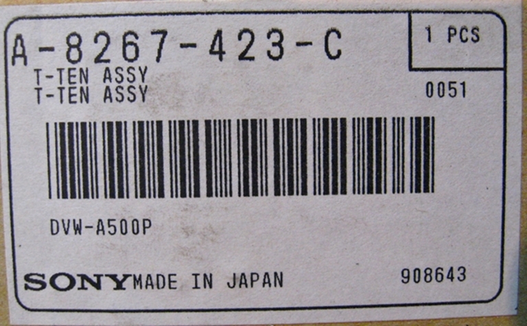 Afbeelding van Sony Tension Assembly for DVW-A500P, NOS