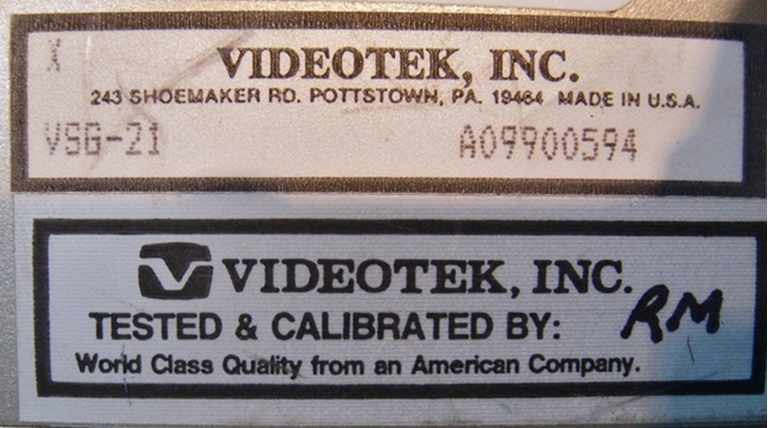 Afbeelding van Videotek  VSG-21 Video Pattern Generator, snA09900594