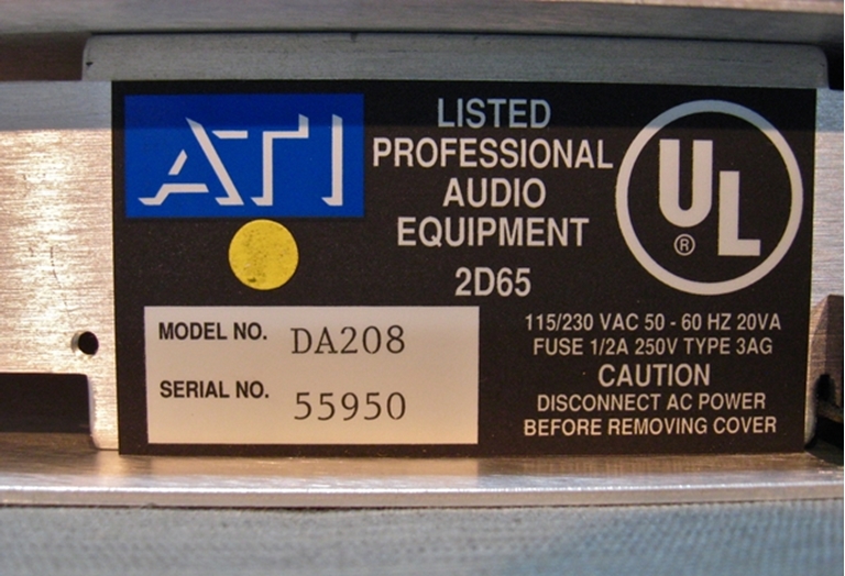Afbeelding van ATI DA208 Dual Distribution Amplifier, sn55950