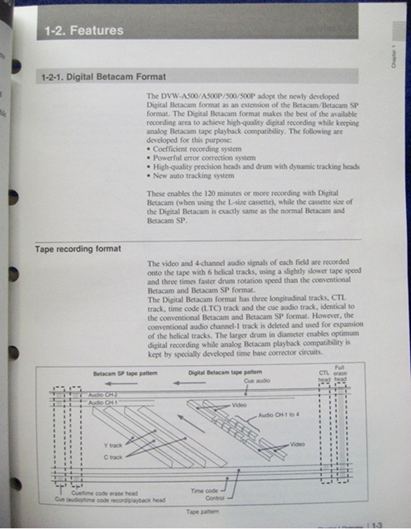 Afbeelding van Sony DVW-A500/500/A500P/500P Operation Manual 1st Edition (Revised 4)