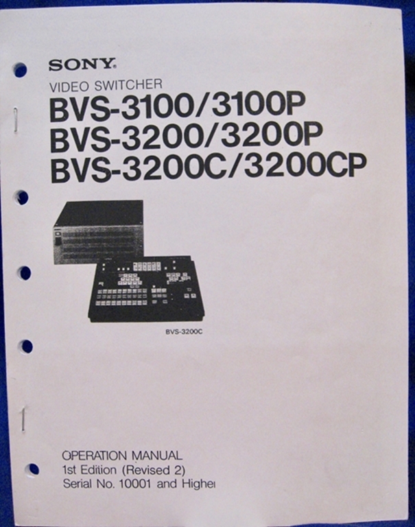 Afbeelding van Sony BVS-3100 Operation Manual,1st Ed Rev 2.
