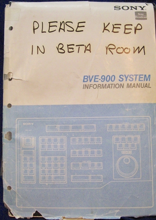 Afbeelding van Sony BVE-900 Information Manual