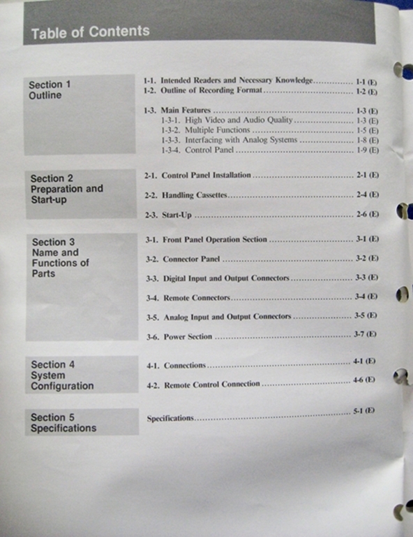 Afbeelding van Sony DVR-20 Operation Manual 1st Edition