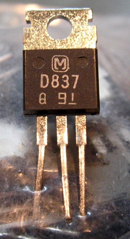 Afbeelding van Panasonic 2SD837Q Transistors, NOS, 100/bag