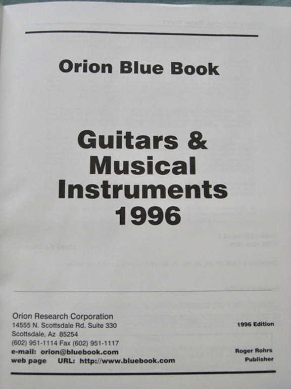 Picture of Orion Blue Book: 1996 Guitars & Musical Instruments