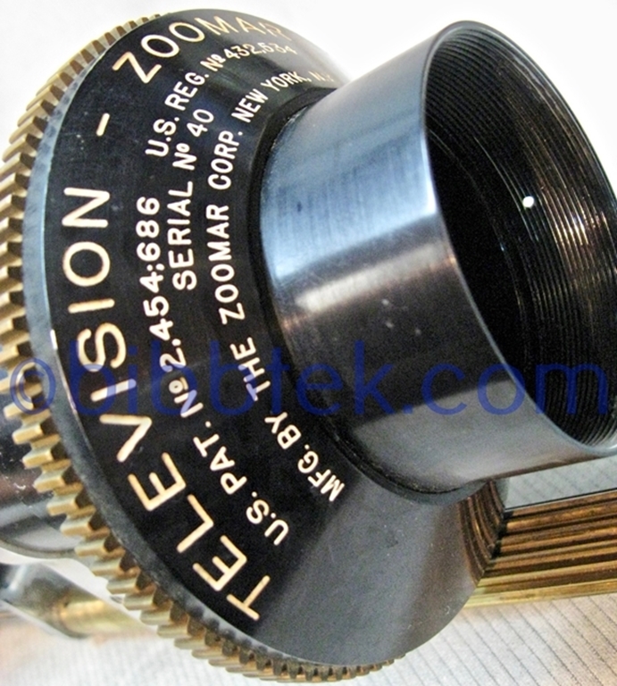 Image sur Zoomar Television Lens, by Dr. Frank Back, serial number 40.