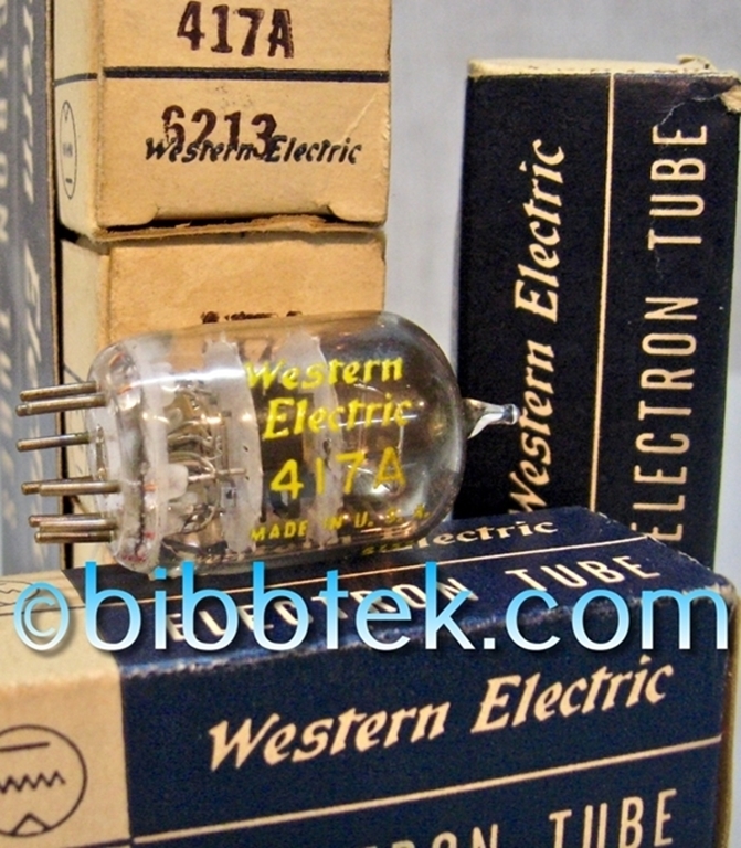Afbeelding van Western Electric 417A vacuum tubes, NOS.