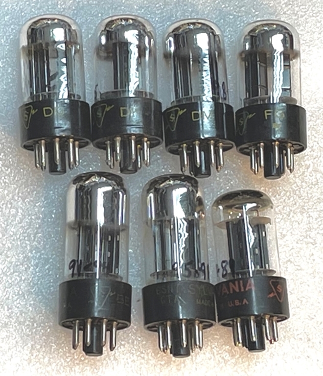 Image sur 6SN7 Tubes, Silver top Sylvania, tested. LOT of 7 Tubes. SOLD OUT.