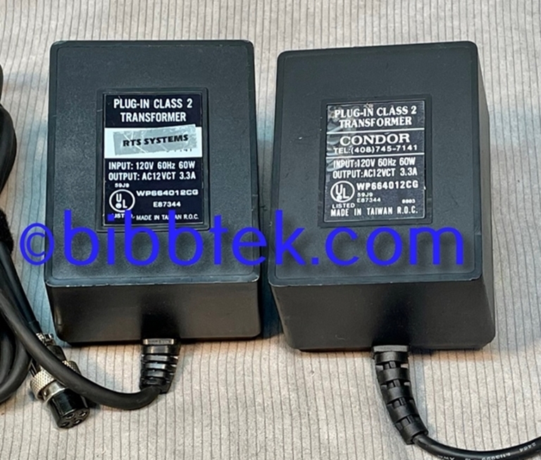 Afbeelding van RTS Systems Power Supplies, 12 Volt AC, 3.3 Amps. PN WP664012CG.