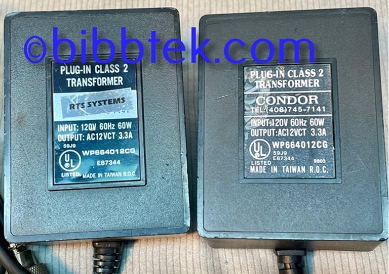 Afbeelding van RTS Systems Power Supplies, 12 Volt AC, 3.3 Amps. PN WP664012CG.