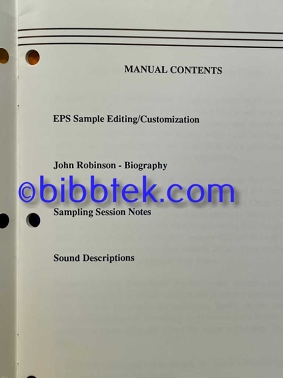 Afbeelding van Ensoniq EPS Manuals