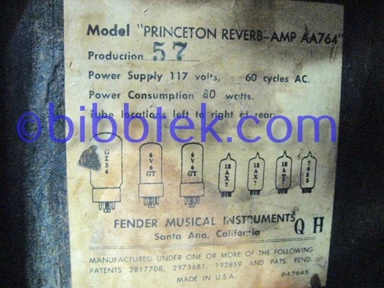 Image sur 1967 Fender Princeton Reverb, sn A18544.