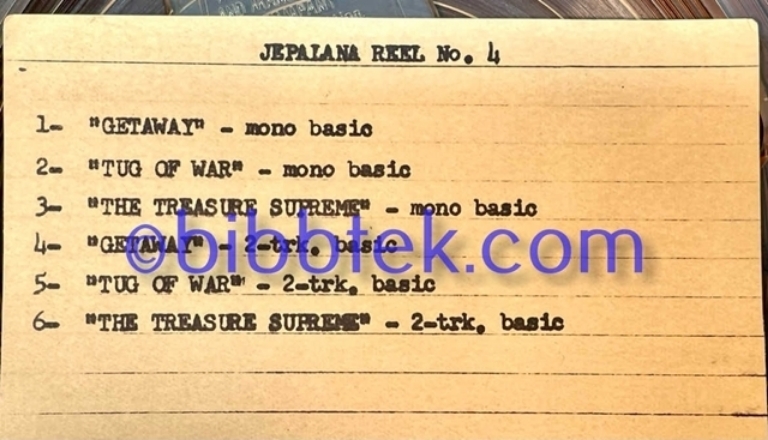 Image sur Jepalana Studio Masters,  35 7" reels from Associated Recording Studios. SOLD OUT.