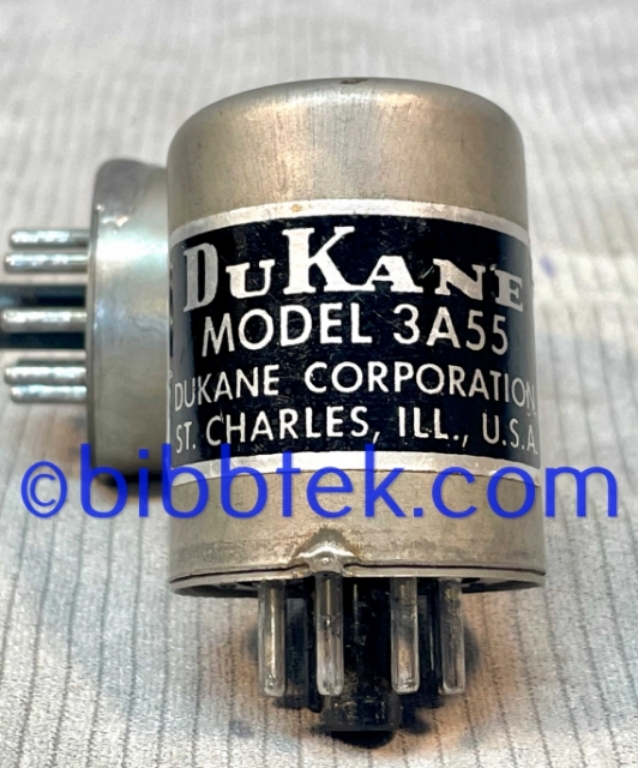 Picture of Dukane Model 3A55 MIc input transformer, for Dukane 1E460A tube amplifier.