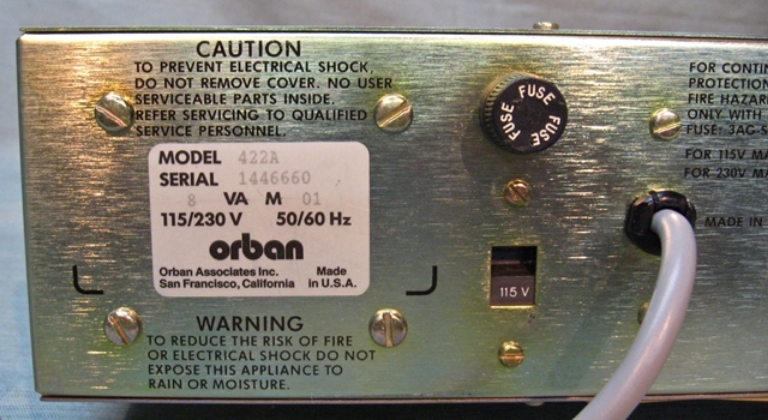 Afbeelding van Orban 422A Limiter/DeEsser sn1446660. SOLD.