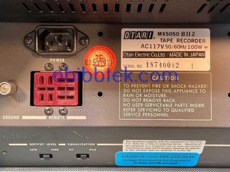 Picture of Otari Model MX5050 BII 2 quarter inch deck,  Good condition.  SN: 18740082.