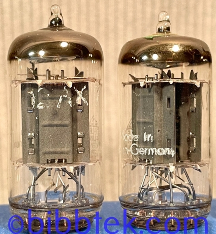 Image sur Telefunken 12AX7 tubes, Ribbed plate, Diamond. Lot of (5), used, tested.